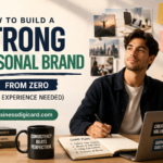 "Personal branding concept showing individual building online identity and growing digital presence"