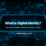 “Illustration of a person building digital identity with social media, website, and branding elements in 2026”