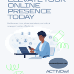 “Student building online presence using laptop and digital platforms for career growth”